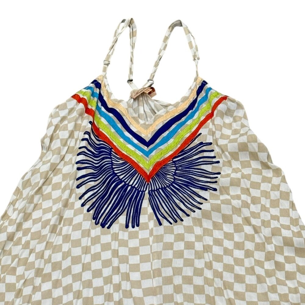 Women’s Mara Hoffman Beige & White Checkered Maxi Dress - Picture 6 of 9